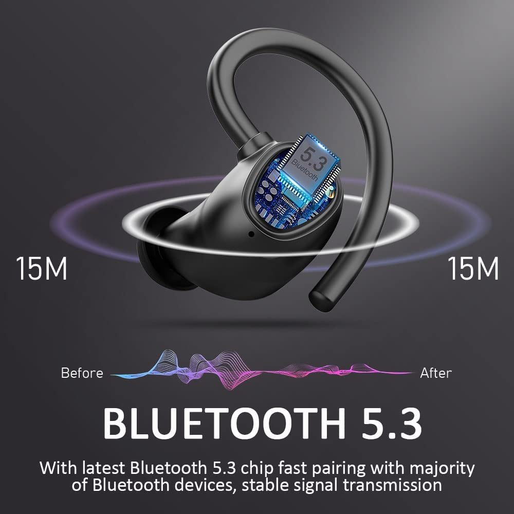 Experience Unmatched Sound with Wireless Earbuds - Bluetooth 5.1 Noise Cancelling Headphones for Sports and Travel - IPX7 Waterproof, Deep Bass, and 48 Hours Playtime!