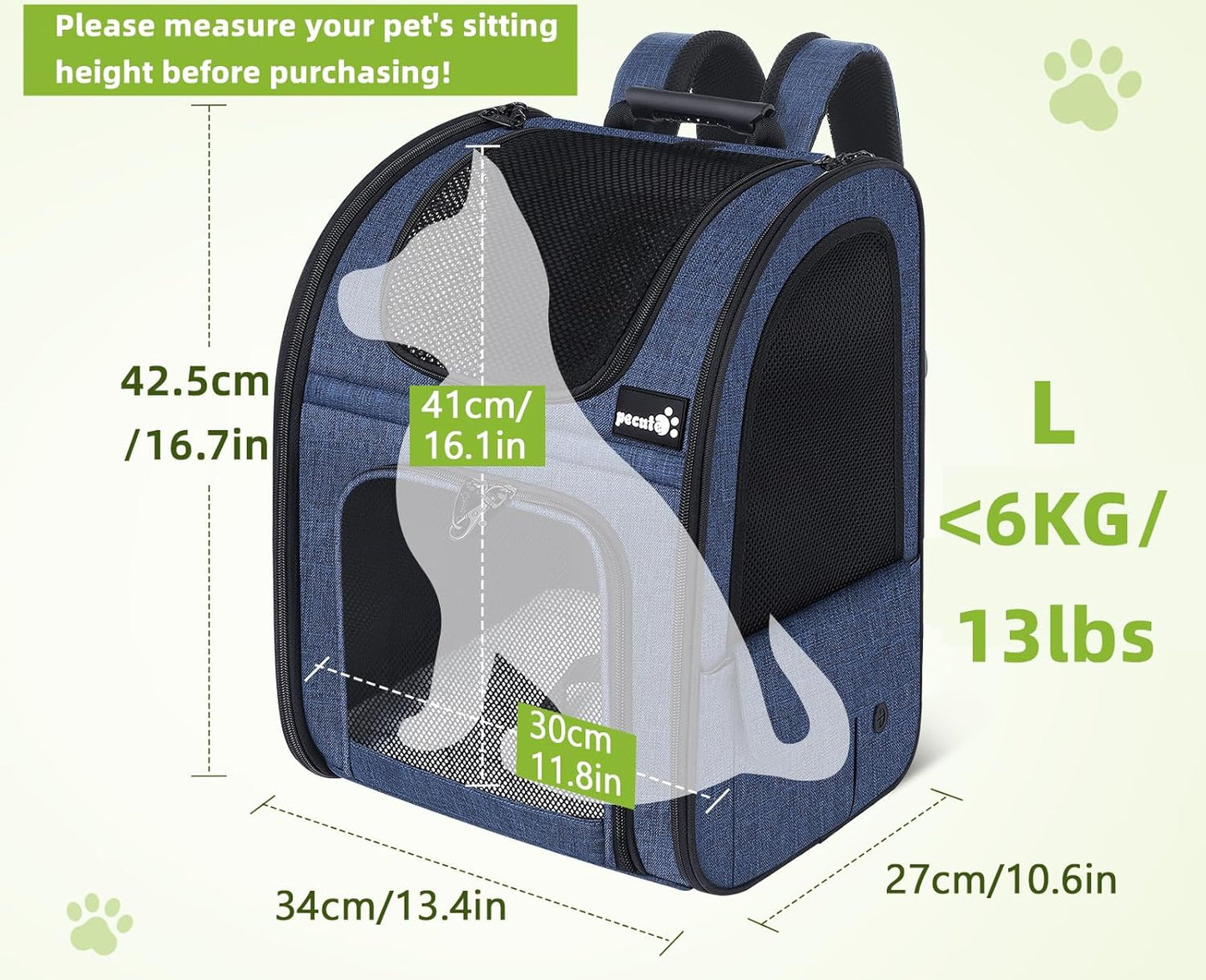 Ultimate Expandable Pet Carrier Backpack for Small Dogs and Cats - Perfect for Hiking, Travel, and Outdoor Adventures with Breathable Mesh Design