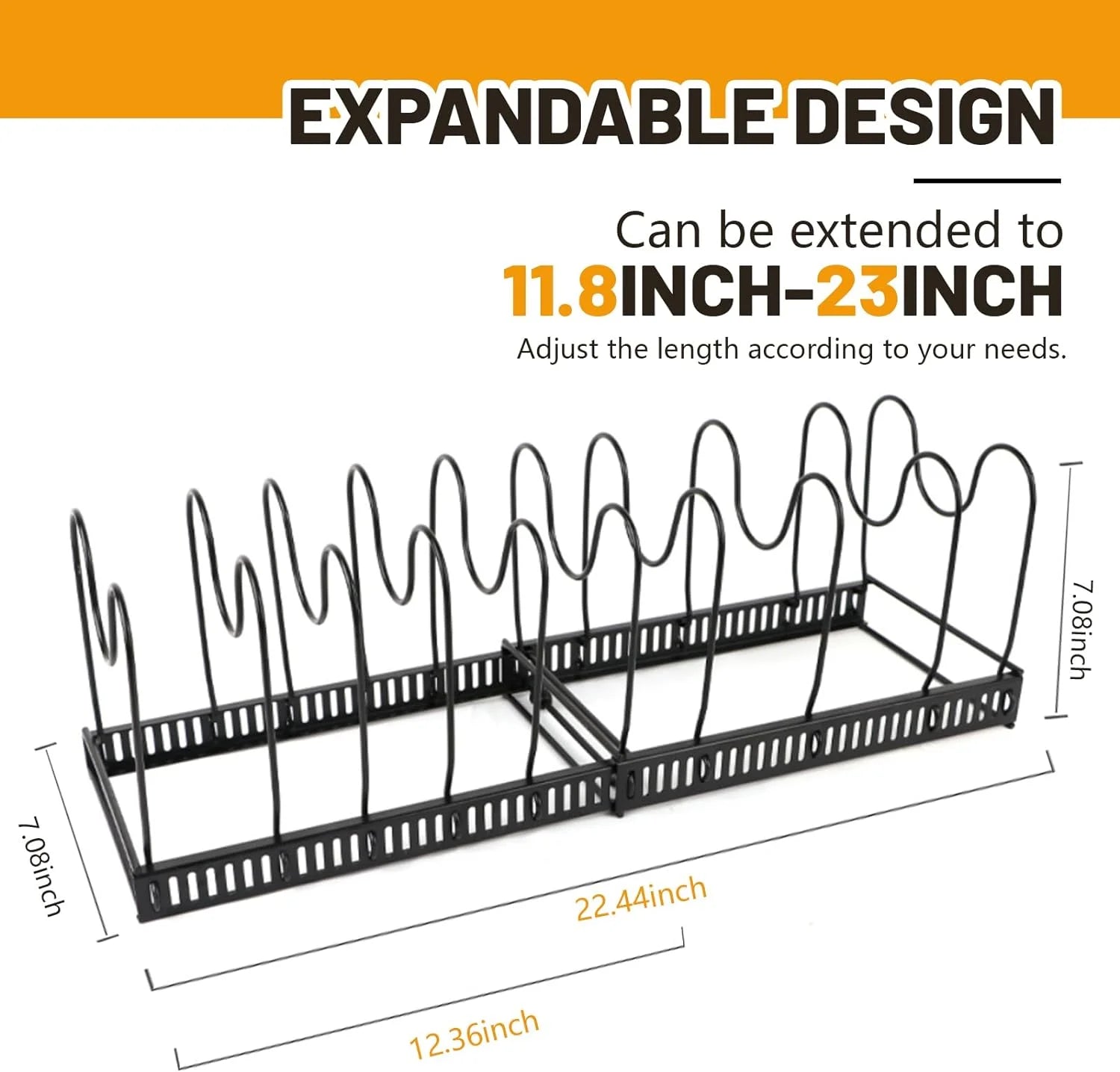 Expandable 2-Pack Pot Lid and Cookware Organizer Rack Set