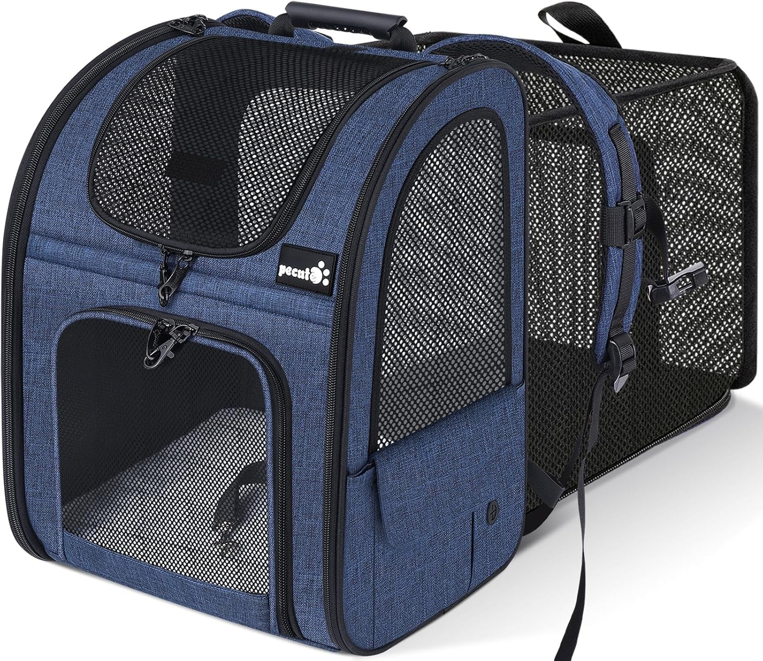 Ultimate Expandable Pet Carrier Backpack for Small Dogs and Cats - Perfect for Hiking, Travel, and Outdoor Adventures with Breathable Mesh Design