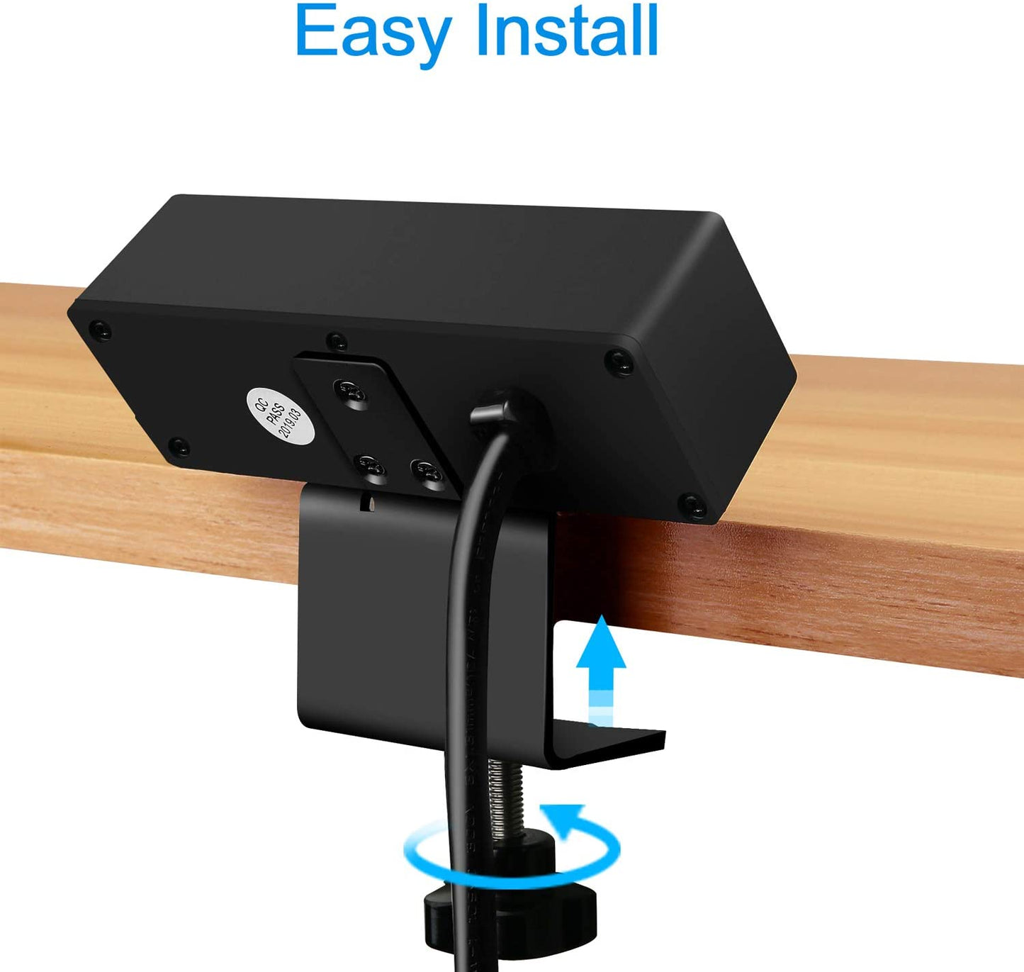 3-Outlet Desk Clamp Power Strip with USB Ports and Surge Protection, 1200J, Table Mount Charging Station, 125V 12A 1500W