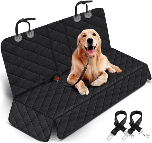 Premium Waterproof Dog Car Seat Cover - Ultimate Back Seat Protector for Pets and Kids - Non-Slip & Adjustable for Most Cars, Trucks, and SUVs - Sleek Black Design