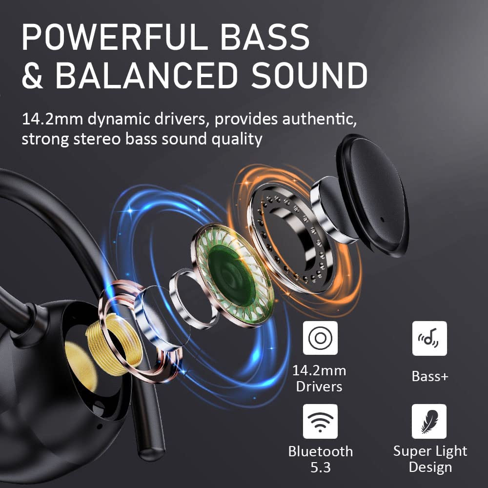 Experience Unmatched Sound with Wireless Earbuds - Bluetooth 5.1 Noise Cancelling Headphones for Sports and Travel - IPX7 Waterproof, Deep Bass, and 48 Hours Playtime!