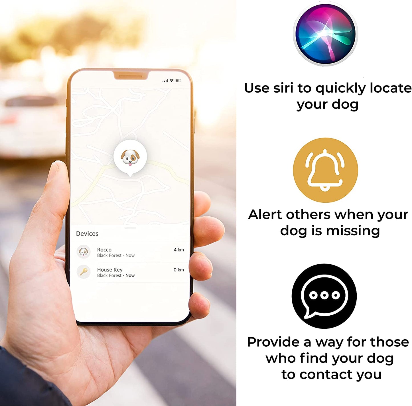 Airtag-Compatible Dog Collar | Durable and Protective Holder for Tracking Pets with Apple Airtag Technology - Suitable for Dogs and Cats