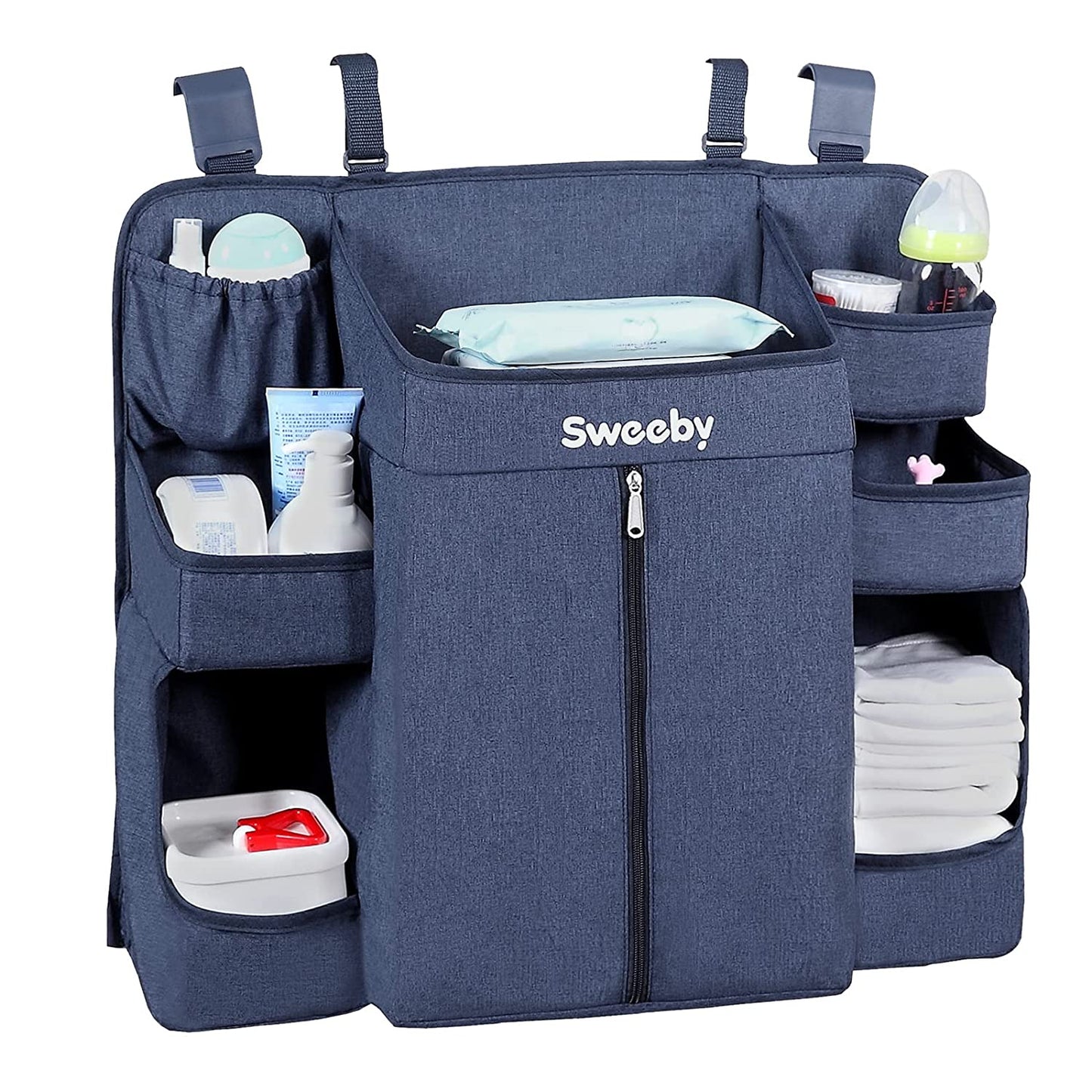 Diaper Organizer for Changing Tables and Cribs - Hanging Caddy for Nursery Essentials